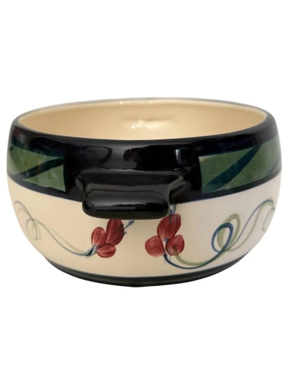 1988‎ Gail Pittman Green Grapevine Casserole Dish With Lid Hand Painted Signed